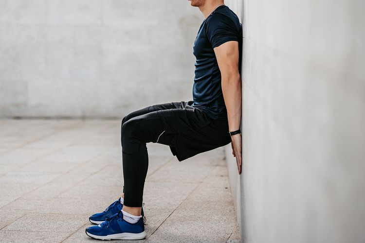 Exercise for high blood pressure – wall sit demonstration