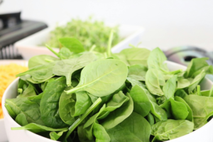 “Close-up of fresh spinach leaves”