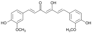 Chemical structure diagram of curcumin, the active compound in turmeric
