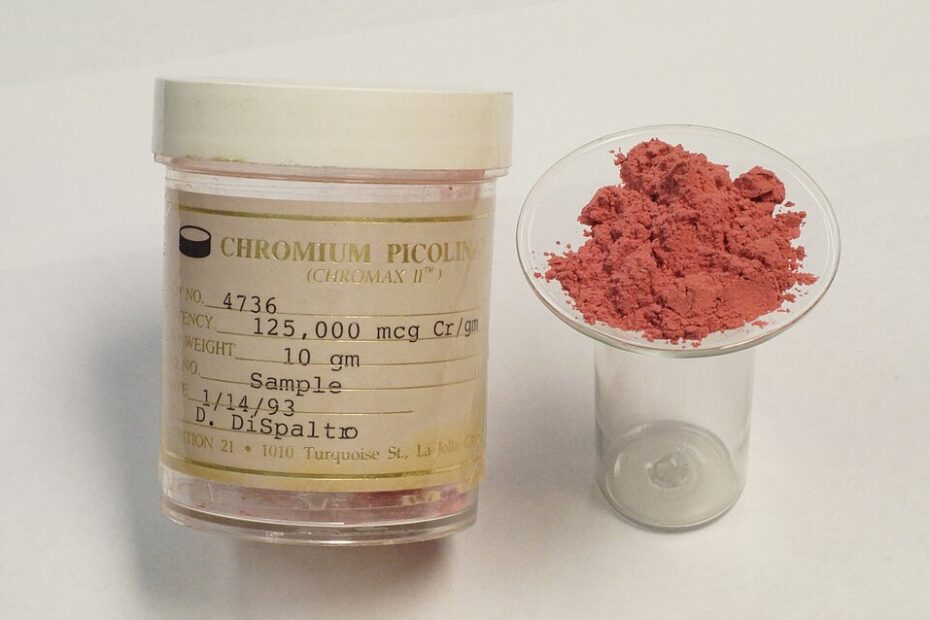 Chromium supplement bottle labeled Chromax, symbolizing nutrition support for diabetes