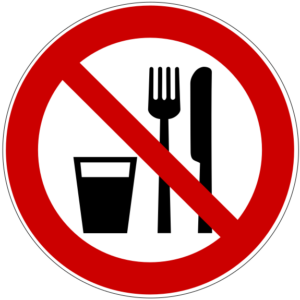 “MRI fasting rules: no eating or drinking before certain scans icon”